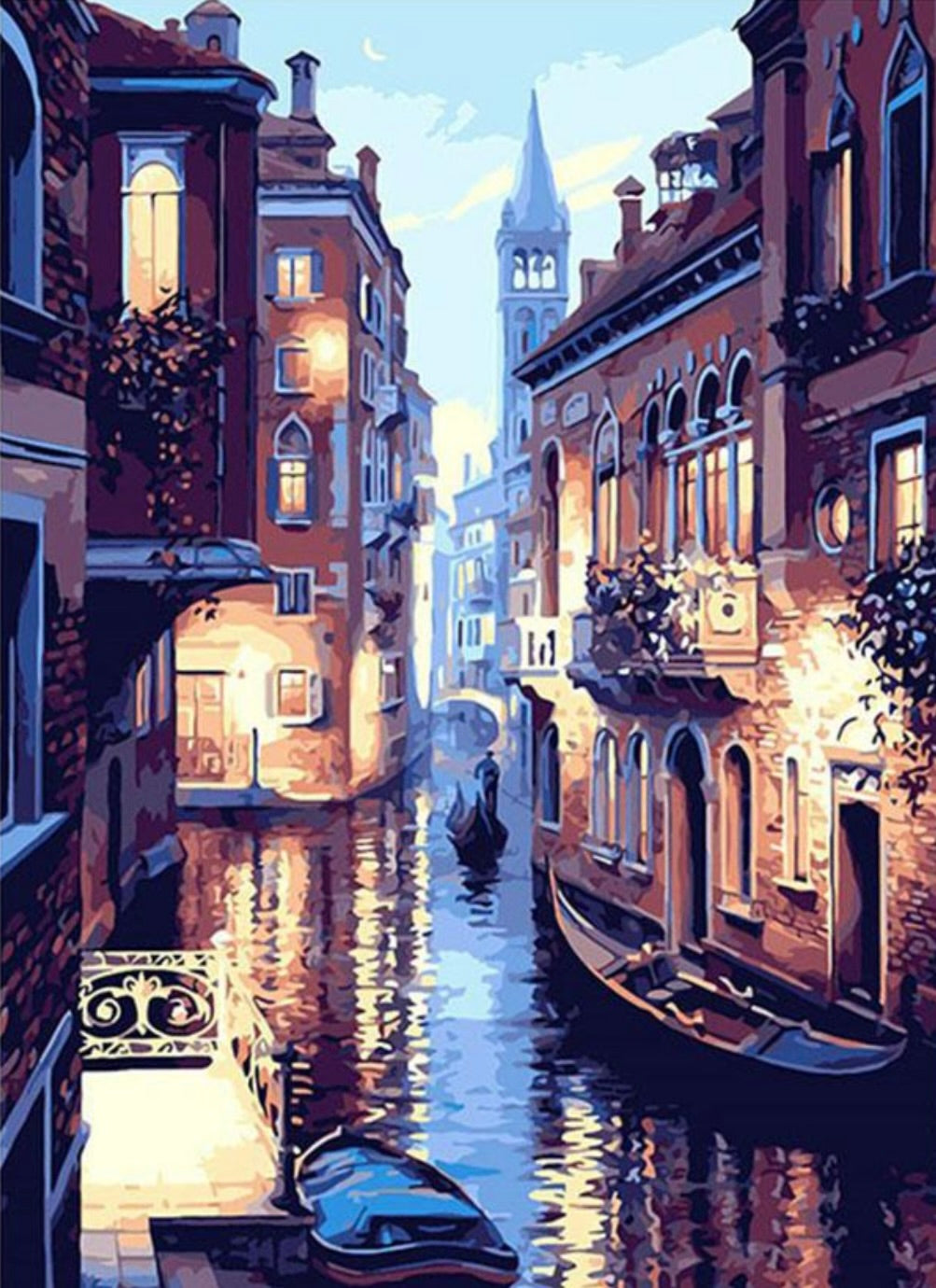 Venedig am Abend - Malen nach Zahlen